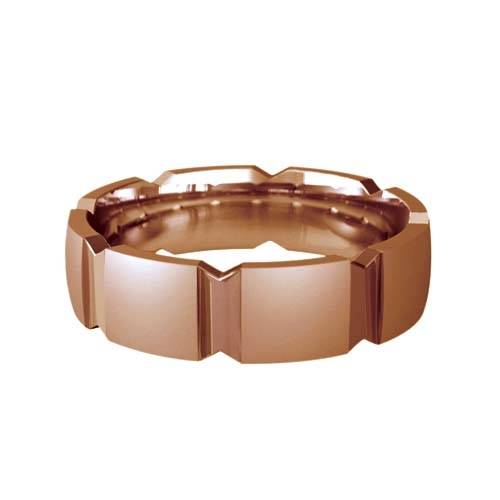 Patterned Designer Rose Gold Wedding Ring - Bacio